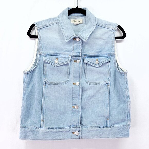 Madewell Denim Boxy Vest in Fitzgerald Wash Size Medium - Picture 2 of 15